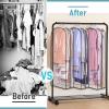 imageMISSLO 10quot Gusseted All Clear Garment Bags for Hanging Clothes 40quot Suit Bags for Closet Storage Hanging Clothes Storage Suit Cover for Shirts Coats Dresses 3 Packs50 inch