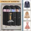 imageMISSLO 10quot Gusseted Garment Bags for Hanging Clothes Compression 43quot Suit Bags for Closet Storage Space Saver Clothes Bags for Travel Suit Cover Bags 3 Packs
