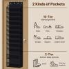 imageMISSLO 12 Tier Over the Door Shoe Organizer Hanging Shoe Rack for Closet Storage Sneaker Holder for Door Fit 24 Pairs Sandals Heels Boots BlackBlack