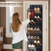 imageMISSLO 12 Tier Over the Door Shoe Organizer Hanging Shoe Rack for Closet Storage Sneaker Holder for Door Fit 24 Pairs Sandals Heels Boots BlackBlack