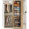 imageMISSLO 12 Tier Over the Door Shoe Organizer Hanging Shoe Rack for Closet Storage Sneaker Holder for Door Fit 24 Pairs Sandals Heels Boots BlackBlack