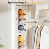imageMISSLO 2 Pack Hat Rack for Wall with Wider Slots Display Hat Organizer for Baseball Caps Holds 8 Ball Cap Storage Organizer for Closet Wall Mounted Bedroom Door 2 Mounting OptionBlack