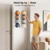 imageMISSLO 2 Pack Hat Rack for Wall with Wider Slots Display Hat Organizer for Baseball Caps Holds 8 Ball Cap Storage Organizer for Closet Wall Mounted Bedroom Door 2 Mounting OptionBlack