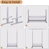imageMISSLO 2 Shelves Clothing Racks for Hanging Clothes Hanger Rack Rolling Garment Rack Heavy Duty Metal Wardrobe Rack Silver