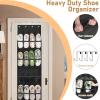imageMISSLO 20 Pairs Over the Door Shoe Organizer for Closet Narrow Hanging Shoe Rack for Door Hanger Deep Pocket Door Shoe Holder Storage for Boots Size 13 Sneakers BlackBlack