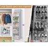 imageMISSLO 20 Pairs Over the Door Shoe Organizer for Closet Narrow Hanging Shoe Rack for Door Hanger Deep Pocket Door Shoe Holder Storage for Boots Size 13 Sneakers BlackGrey