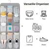 imageMISSLO 30 Large Pockets Dual Sided Hanging Shoe Organizer for Closet with Rotating Hanger Hanging Shoe Shelves GreyGrey