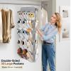 imageMISSLO 30 Large Pockets Dual Sided Hanging Shoe Organizer for Closet with Rotating Hanger Hanging Shoe Shelves GreyGrey