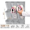 imageMISSLO 30 Large Pockets Dual Sided Hanging Shoe Organizer for Closet with Rotating Hanger Hanging Shoe Shelves GreyGrey