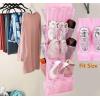 imageMISSLO 30 Large Pockets Dual Sided Hanging Shoe Organizer for Closet with Rotating Hanger Hanging Shoe Shelves GreyPink