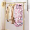 imageMISSLO 30 Large Pockets Dual Sided Hanging Shoe Organizer for Closet with Rotating Hanger Hanging Shoe Shelves GreyPink