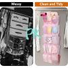 imageMISSLO 30 Large Pockets Dual Sided Hanging Shoe Organizer for Closet with Rotating Hanger Hanging Shoe Shelves GreyPink