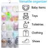 imageMISSLO 30 Large Pockets Dual Sided Hanging Shoe Organizer for Closet with Rotating Hanger Hanging Shoe Shelves GreyWhite