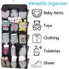 imageMISSLO 30 Large Pockets Dual Sided Hanging Shoe Organizer for Closet with Rotating Hanger Hanging Shoe Shelves Greyjet black