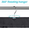 imageMISSLO 30 Large Pockets Dual Sided Hanging Shoe Organizer for Closet with Rotating Hanger Hanging Shoe Shelves Greyjet black