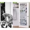 imageMISSLO 35 Clear Large Pockets Over The Door Shoe Organizer Sturdy Oxford Fabric Hanging Shoe Rack Closet Shoe Holder Hanger WhiteGray
