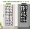 imageMISSLO 35 Clear Large Pockets Over The Door Shoe Organizer Sturdy Oxford Fabric Hanging Shoe Rack Closet Shoe Holder Hanger WhiteWhite