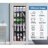 imageMISSLO 35 Large Pockets Over The Door Shoe Organizer Sturdy Oxford Fabric Hanging Shoe Rack for Door Mesh Closet Shoe Holder Hanger WhiteBlack