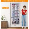 imageMISSLO 35 Large Pockets Over The Door Shoe Organizer Sturdy Oxford Fabric Hanging Shoe Rack for Door Mesh Closet Shoe Holder Hanger WhiteGrey