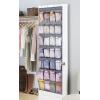 imageMISSLO 35 Large Pockets Over The Door Shoe Organizer Sturdy Oxford Fabric Hanging Shoe Rack for Door Mesh Closet Shoe Holder Hanger WhiteGrey