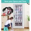 imageMISSLO 35 Large Pockets Over The Door Shoe Organizer Sturdy Oxford Fabric Hanging Shoe Rack for Door Mesh Closet Shoe Holder Hanger WhiteGrey