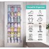 imageMISSLO 35 Large Pockets Over The Door Shoe Organizer Sturdy Oxford Fabric Hanging Shoe Rack for Door Mesh Closet Shoe Holder Hanger WhiteGrey