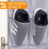imageMISSLO 35 Large Pockets Over The Door Shoe Organizer Sturdy Oxford Fabric Hanging Shoe Rack for Door Mesh Closet Shoe Holder Hanger WhiteGrey