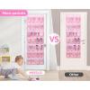 imageMISSLO 35 Large Pockets Over The Door Shoe Organizer Sturdy Oxford Fabric Hanging Shoe Rack for Door Mesh Closet Shoe Holder Hanger WhitePink