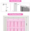 imageMISSLO 35 Large Pockets Over The Door Shoe Organizer Sturdy Oxford Fabric Hanging Shoe Rack for Door Mesh Closet Shoe Holder Hanger WhitePink