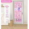 imageMISSLO 35 Large Pockets Over The Door Shoe Organizer Sturdy Oxford Fabric Hanging Shoe Rack for Door Mesh Closet Shoe Holder Hanger WhitePink