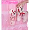 imageMISSLO 35 Large Pockets Over The Door Shoe Organizer Sturdy Oxford Fabric Hanging Shoe Rack for Door Mesh Closet Shoe Holder Hanger WhitePink