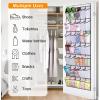 imageMISSLO 35 Large Pockets Over The Door Shoe Organizer Sturdy Oxford Fabric Hanging Shoe Rack for Door Mesh Closet Shoe Holder Hanger WhiteWhite