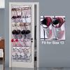 imageMISSLO 35 Large Pockets Over The Door Shoe Organizer Sturdy Oxford Fabric Hanging Shoe Rack for Door Mesh Closet Shoe Holder Hanger WhiteWhite