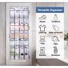 imageMISSLO 35 Large Pockets Over The Door Shoe Organizer Sturdy Oxford Fabric Hanging Shoe Rack for Door Mesh Closet Shoe Holder Hanger WhiteWhite