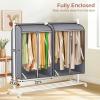 imageMISSLO 35quot Clear Garment Bags for Hanging Clothes Fully Enclosed Coat Covers for Closet Storage with Large Clear Window and 3 Zippers Rack not included 2 Packs35 inch