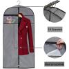 imageMISSLO 43quot Gusseted Travel Garment Bag with Accessories Zipper Pocket Breathable Suit Garment Cover for Shirts Dresses Coats BlackGray