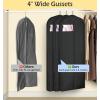 imageMISSLO 4quot Gusseted Garment Bags for Hanging Clothes 65quot Dress Bags for Gowns Long Waterproof Dress Cover for Closet Hanging Clothes Storage Bag 3 PacksBlack