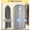 imageMISSLO 4quot Gusseted Garment Bags for Hanging Clothes 65quot Dress Bags for Gowns Long Waterproof Dress Cover for Closet Hanging Clothes Storage Bag 3 PacksGray