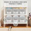 imageMISSLO 6 Pack Closet Storage Bins for Shelves with Label Holders Linen Closet Storage Basket for Organizing Clothes Organizers NonMetal Fabric Storage Bin Organizer Gray