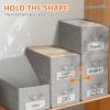 imageMISSLO 6 Pack Closet Storage Bins for Shelves with Label Holders Linen Closet Storage Basket for Organizing Clothes Organizers NonMetal Fabric Storage Bin Organizer Gray