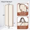 imageMISSLO 60quot Foldable Garment Bags for Travel for Women Dress Bags for Gowns Long Hanging Bag for Closet Storage Dress Protector Bag for Gowns Suits Coats BeigeBeige