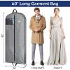 imageMISSLO 60quot Heavy Duty Long Garment Bags for Travel Monogrammed Dress Bag Waterproof Oxford Fabric Wedding Dress Cover for Gowns BlackGray