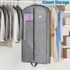 imageMISSLO 60quot Heavy Duty Long Garment Bags for Travel Monogrammed Dress Bag Waterproof Oxford Fabric Wedding Dress Cover for Gowns BlackGray