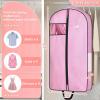 imageMISSLO 60quot Heavy Duty Long Garment Bags for Travel Monogrammed Dress Bag Waterproof Oxford Fabric Wedding Dress Cover for Gowns BlackPink