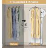 imageMISSLO 65quot Clear Garment Bags for Hanging Clothes 4quot Gusseted Dress Bags for Gowns Long Dress Cover for Closet Storage Dress Protector Bag 2 Packs2