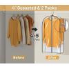 imageMISSLO 65quot Clear Garment Bags for Hanging Clothes 4quot Gusseted Dress Bags for Gowns Long Dress Cover for Closet Storage Dress Protector Bag 2 Packs2