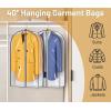 imageMISSLO 65quot Clear Garment Bags for Hanging Clothes 4quot Gusseted Dress Bags for Gowns Long Dress Cover for Closet Storage Dress Protector Bag 2 Packs2