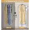 imageMISSLO 65quot Clear Garment Bags for Hanging Clothes 4quot Gusseted Dress Bags for Gowns Long Dress Cover for Closet Storage Dress Protector Bag 2 Packs3