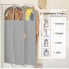 imageMISSLO 65quot Foldable Garment Bags for Hanging Clothes Travel Waterproof Dress Bags for Gowns Long for Closet Storage Dress Protector Bag for Gowns Suits Coats Grey 2 Packs65 inch