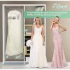 imageMISSLO 70quot Bridal Wedding Gown Dress Garment Bag with Accessories Pouch Large Travel Garment Cover 8quot Gusset WhiteBeige